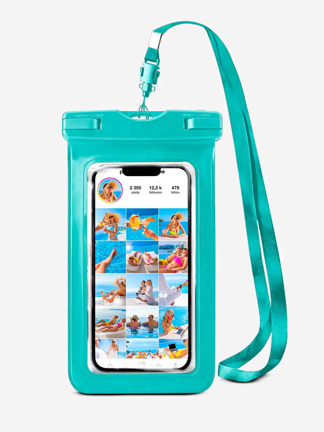 Waterproof Phone Bag - Aqua-0