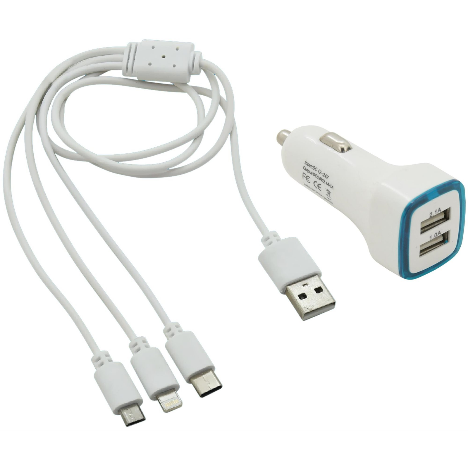 USB 3in1 phone charger (micro USB, iPhone, USB C) (8591686076837)-0